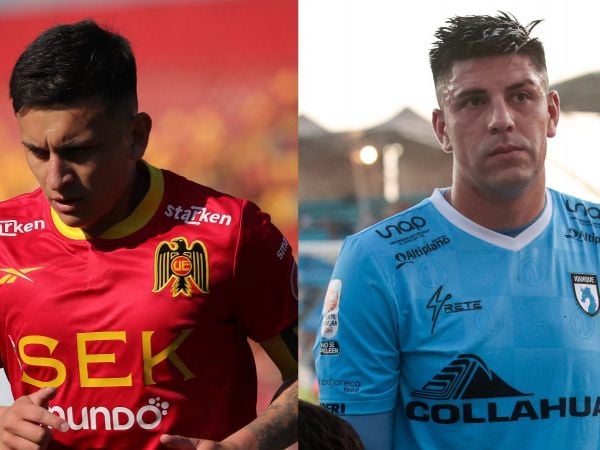 Pablo Aránguiz de Unión Española y Steffan Pino de Deportes Iquique