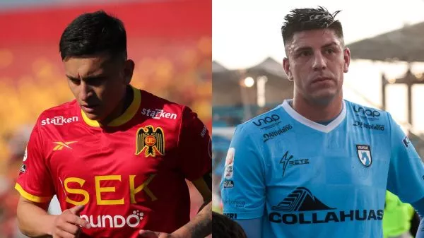 Pablo Aránguiz de Unión Española y Steffan Pino de Deportes Iquique