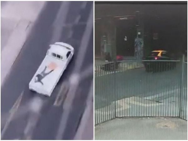 Motochorro saltó a camión tras detención ciudadana en Santiago