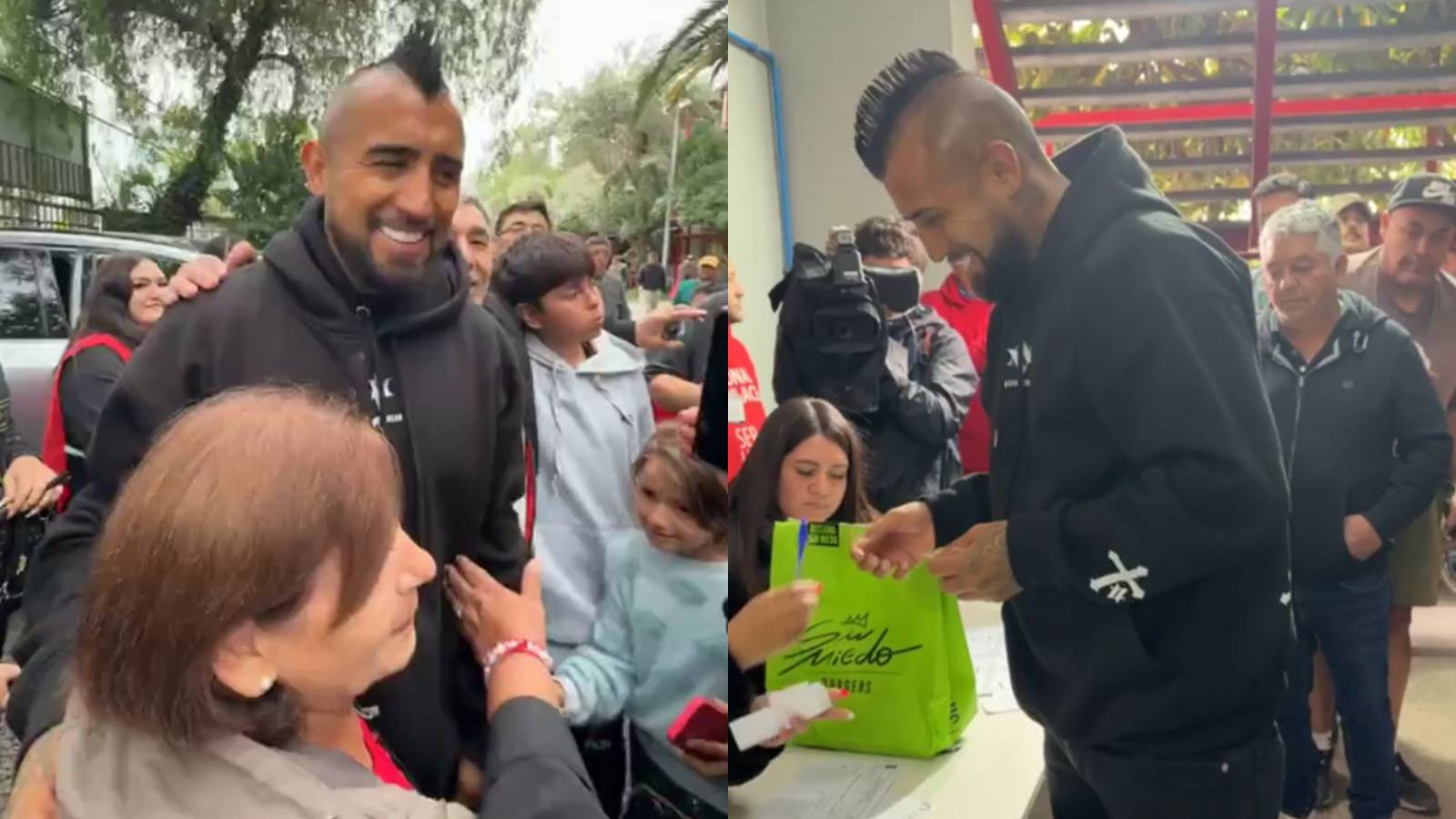 Arturo Vidal votando en la segunda vuelta presidencial