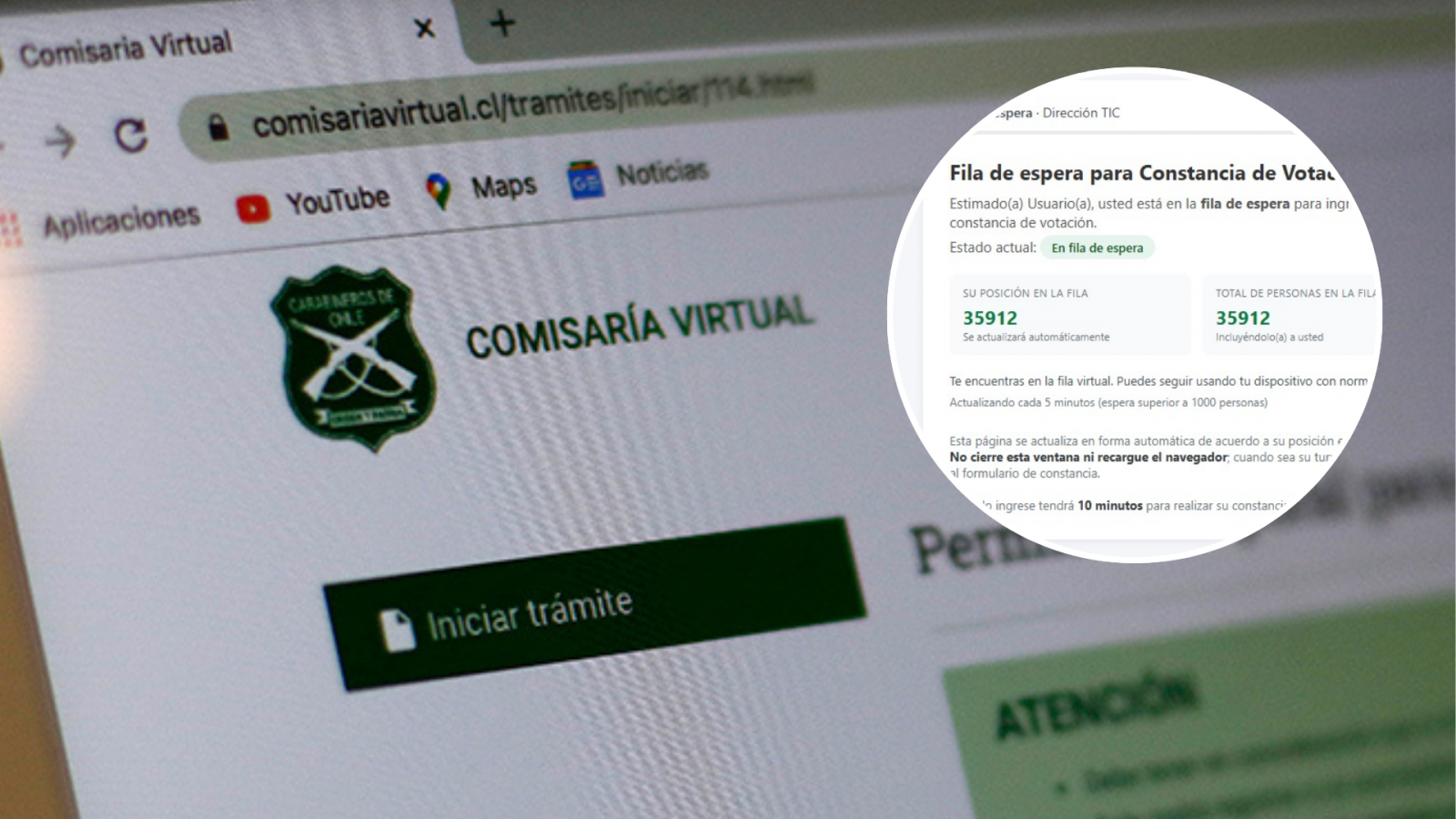Reportan largas filas en Comisaría Virtual