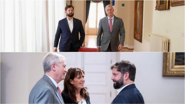Las fotos que publicó Boric con Kast en La Moneda