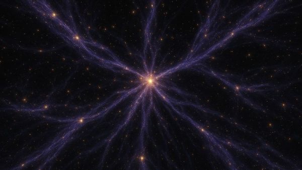 Imagen de telaraña cósmica generada por IA