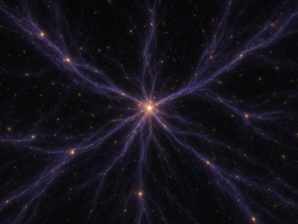 Imagen de telaraña cósmica generada por IA