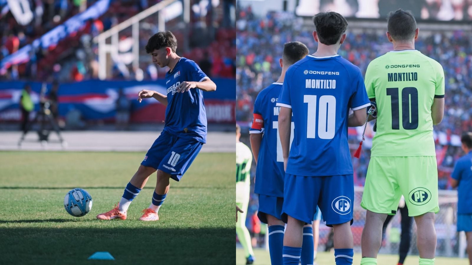 Valentín Montillo jugando en la despedida de su padre, Walter Montillo