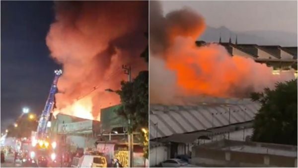 Bomberos combate incendio en Estación Central