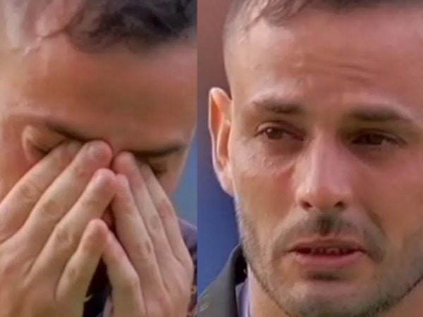 Octavio Rivero no pudo contener las lágrimas durante al homenaje a Mario Pineida