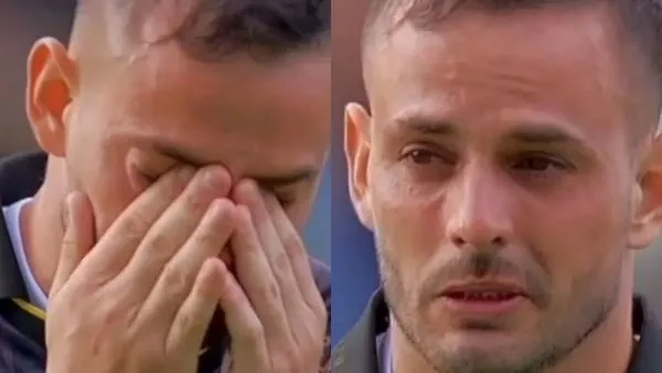 Octavio Rivero no pudo contener las lágrimas durante al homenaje a Mario Pineida