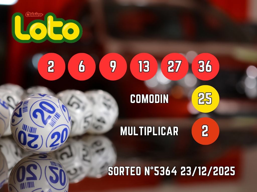 RESULTADOS LOTO, SORTEO 5364 - MARTES 23 DE DICIEMBRE 2025