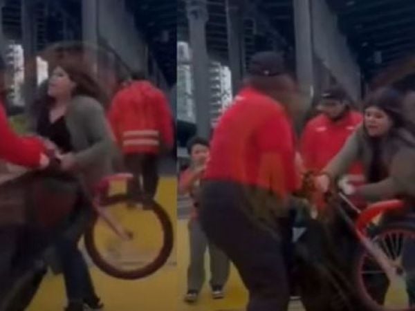 Forcejeo de guardia con mujer que intentaba pasar con bicicleta: Esta es la versión de EFE Sur