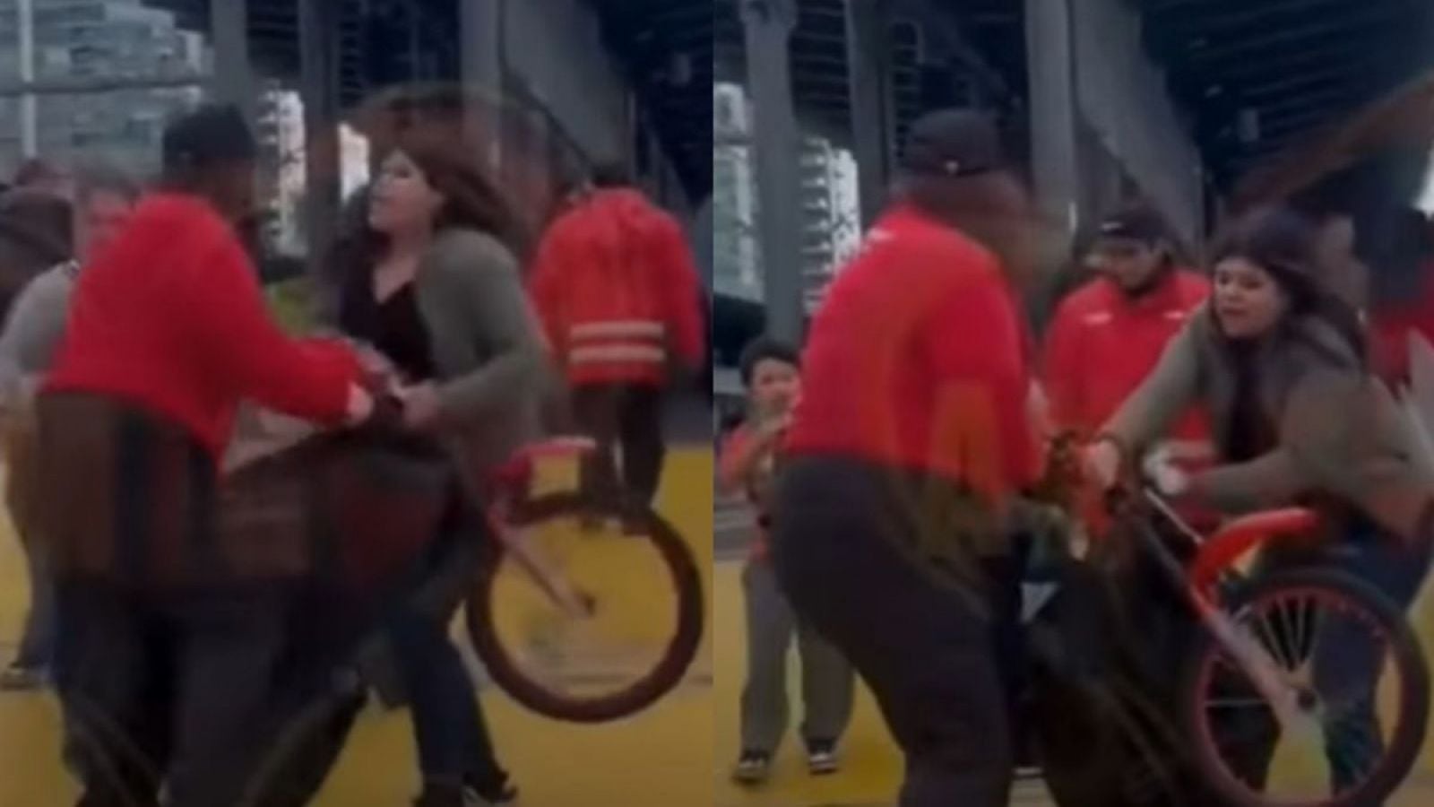 Forcejeo de guardia con mujer que intentaba pasar con bicicleta: Esta es la versión de EFE Sur