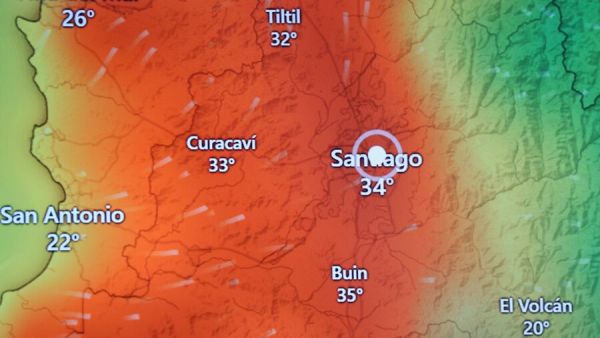 Ola de calor y el domo de calor en Santiago