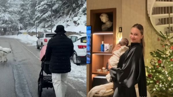 Alexandra Litvinova publicó un video de su celebración navideña junto Alexis Sánchez y su bebe