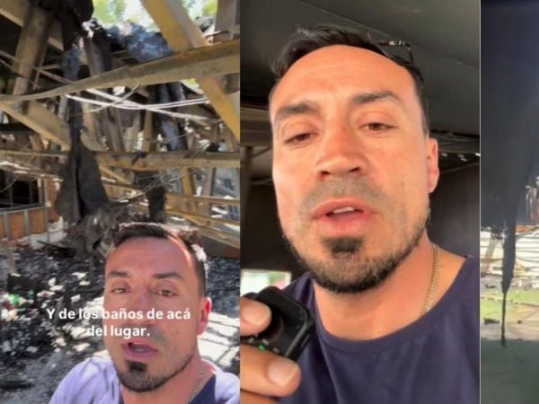 Roberto Cereceda mostró los daños del incendio que afectó su complejo deportivo en Maipú