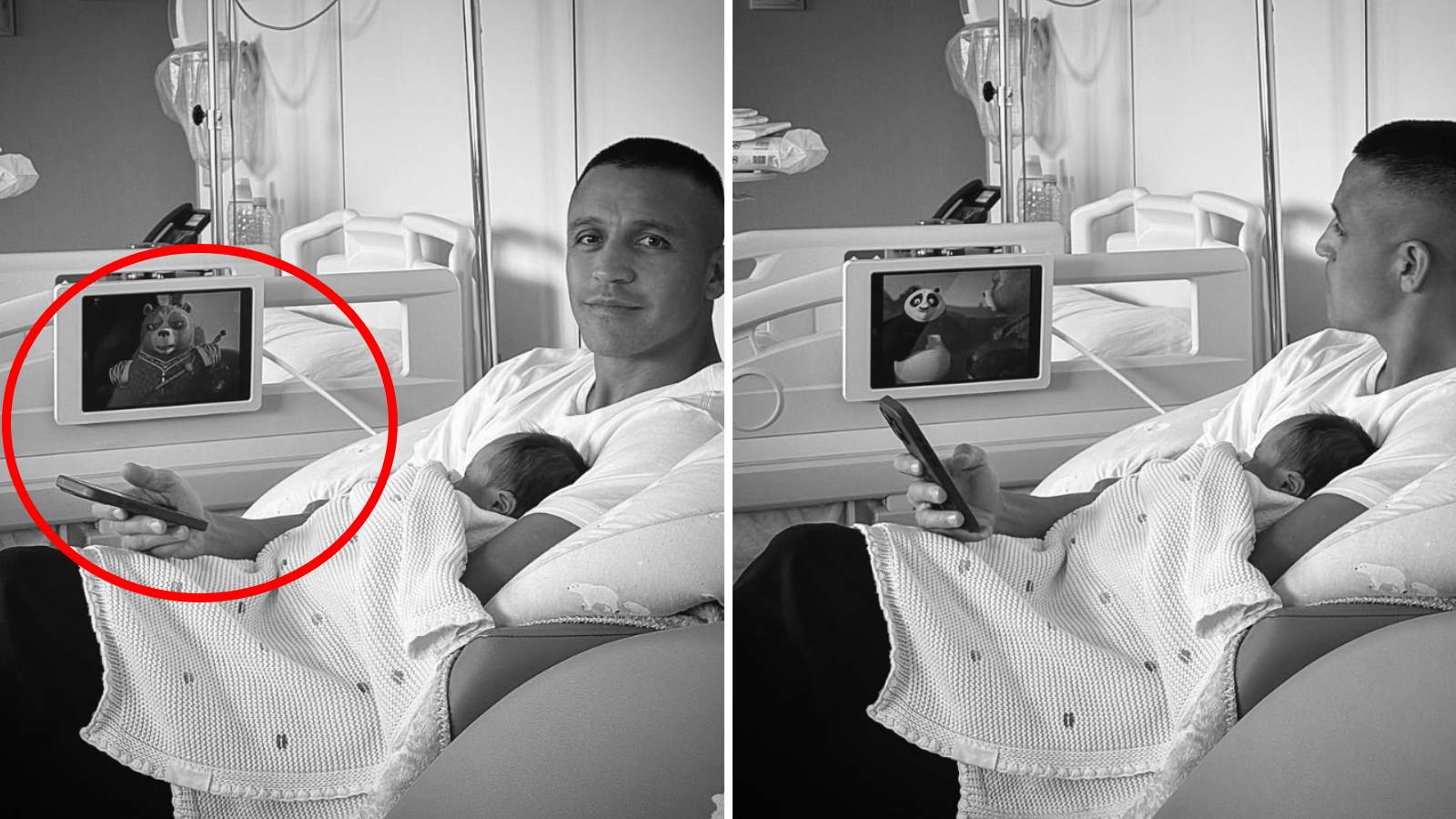 Alexis Sánchez con su hija