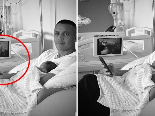 Alexis Sánchez con su hija