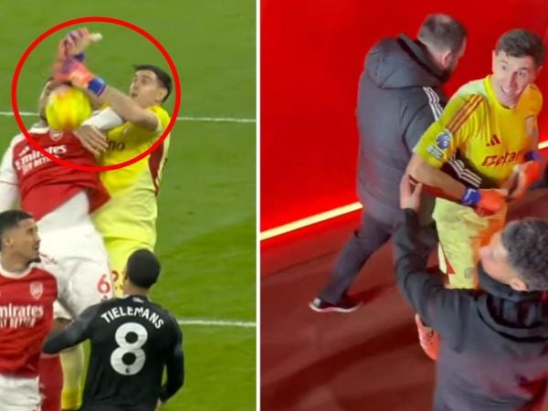 Emiliano Martínez y su error frente al Arsenal