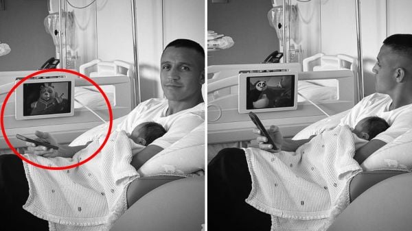 Alexis Sánchez con su hija