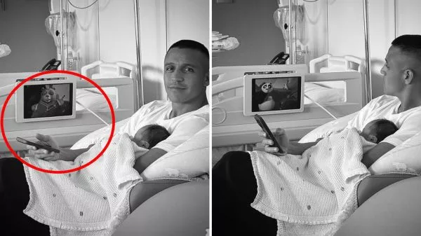 Alexis Sánchez con su hija