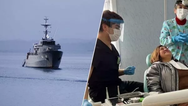 Patrullero Cirujano Videla operando en Chiloé