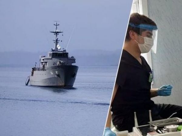 Patrullero Cirujano Videla operando en Chiloé