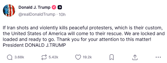 Mensaje de Donald Trump