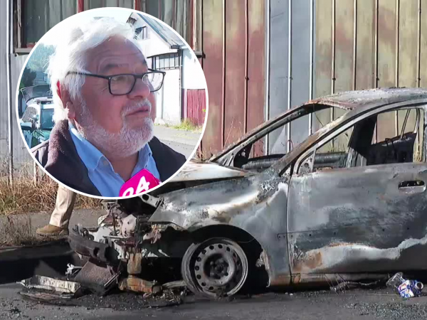 Queman por completo vehículo de adulto mayor en Concepción