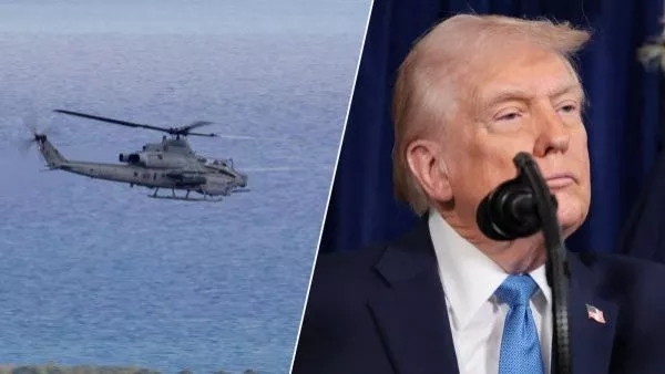 Donald Trump y aeronave del ejército de Estados Unidos