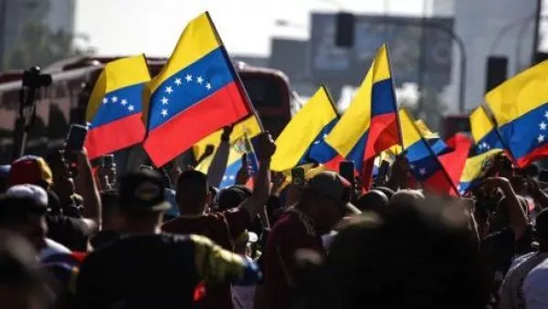 Venezolanos celebrando en Chile