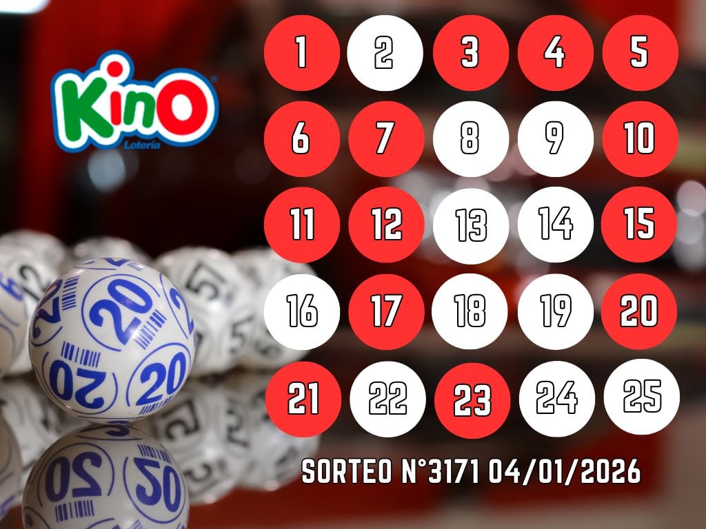 RESULTADOS KINO, SORTEO 3171 - DOMINGO 4 DE ENERO 2026
