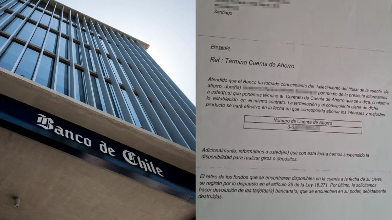 Banco de Chile dio por muerto a cliente y le cerró sus cuentas