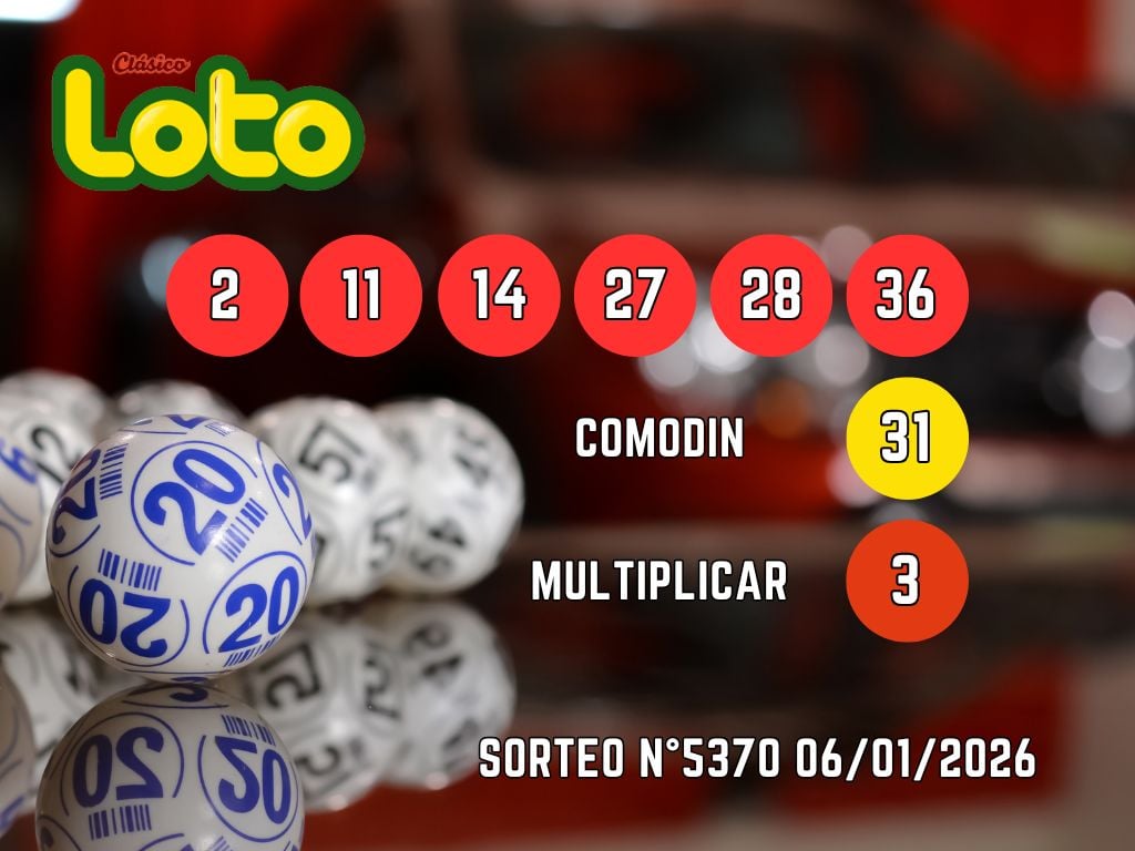 Resultados Loto: sorteo 5370 martes 6 de enero de 2026