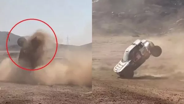 El piloto español Jesús Calleja sufrió un brutal accidente en el Dakar