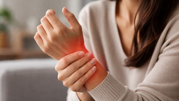 Dolor en muñeca foto referencial