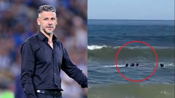 Martín Demichelis y sus hijos debieron ser rescatados por salvavidas en Uruguay