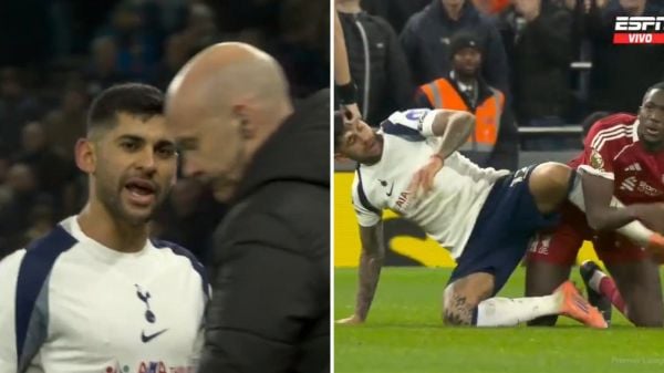 El momento en el que 'Cuti' Romero insultó a un árbitro y golpeó un rival en el suelo