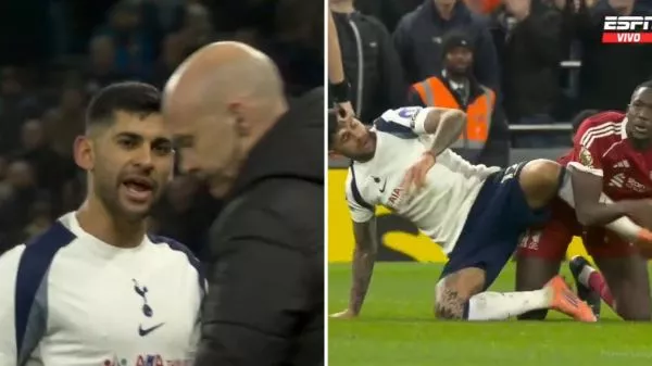 El momento en el que 'Cuti' Romero insultó a un árbitro y golpeó un rival en el suelo