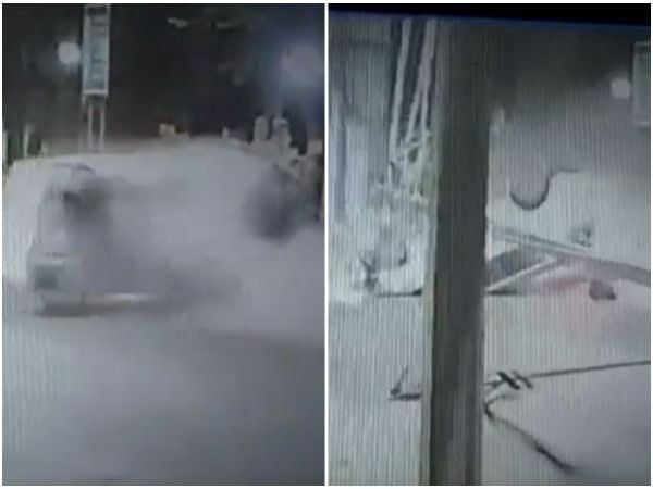 Video: mujer choca contra poste en Ñuñoa