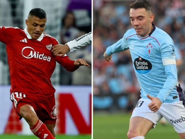 Alexis Sánchez jugando por el Sevilla y Iago Aspas jugando por el Celta de Vigo