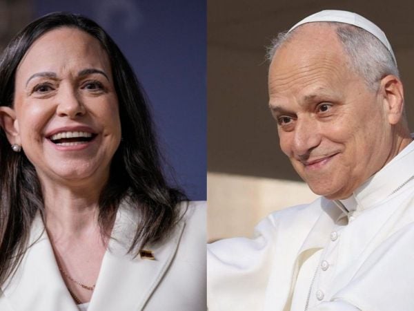 María Corina Machado y papa León XIV