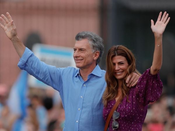 Presidente Mauricio Macri junto a su esposa Juliana Awada