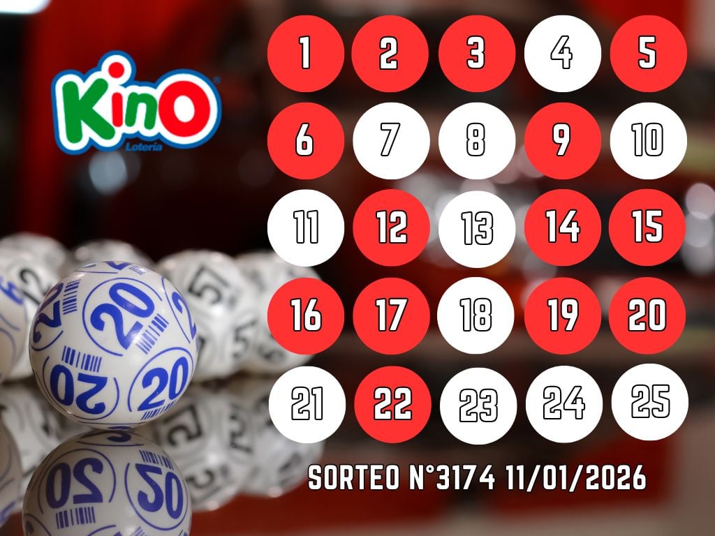 RESULTADOS KINO, SORTEO 3174 - DOMINGO 11 DE ENERO 2026