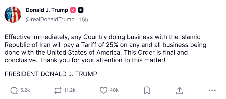 Donald Trump en Truth Social