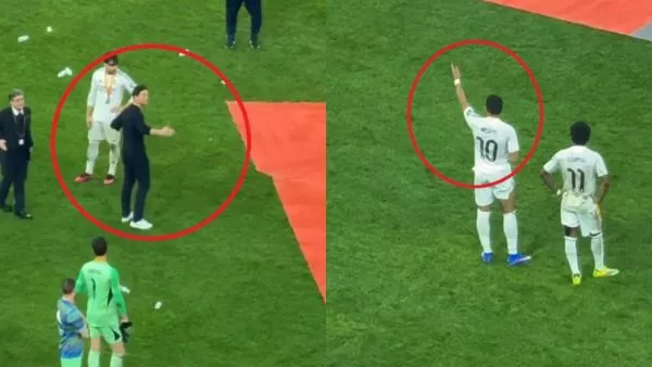 Xabi Alonso y Kylian Mbappé fueron captados dando ordenes distintas al plantel