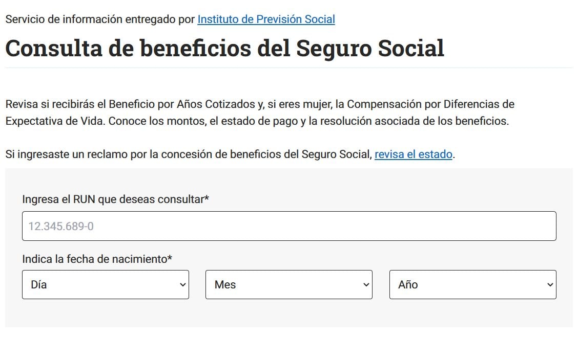 Consulta de beneficios del Seguro Social