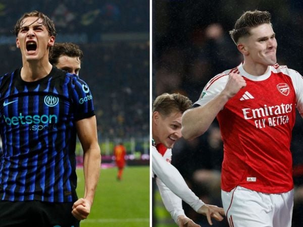 Jugadores del Inter de Milán y el Arsenal