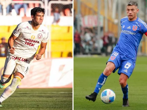 Jugador de Universitario de Perú y Charles Aránguiz de la Universidad de Chile