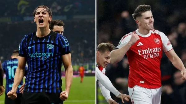 Jugadores del Inter de Milán y el Arsenal