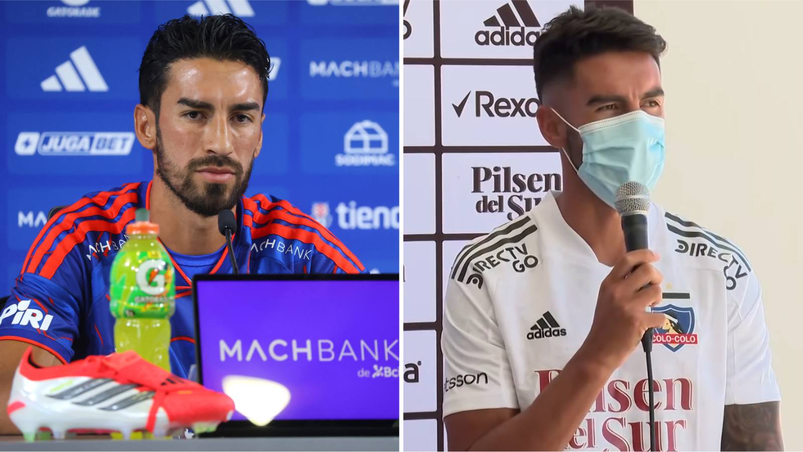 Juan Martín Lucero en su presentación con la Universidad de Chile y Colo Colo