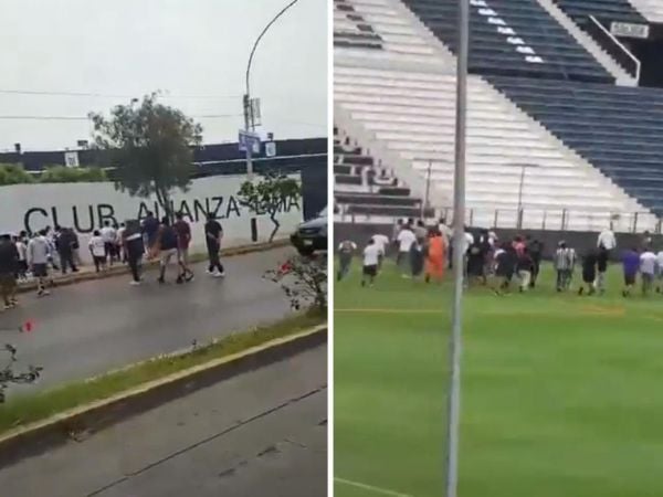 Hinchas ingresando al estadio de Alianza Lima a increpar al plantel tras denuncia por abuso sexual